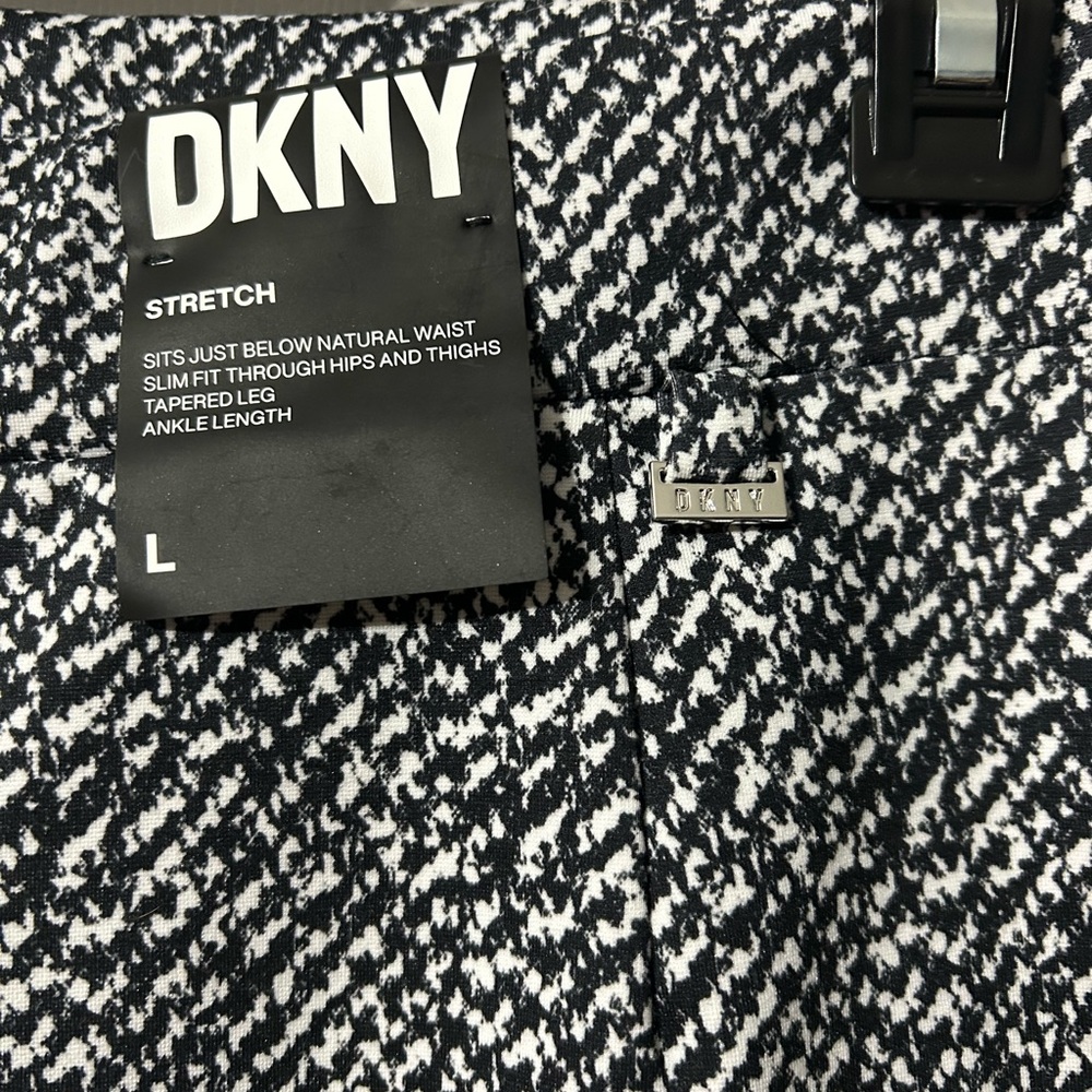 DKNY Black and White Patterned Trousers - Picture 4 of 6